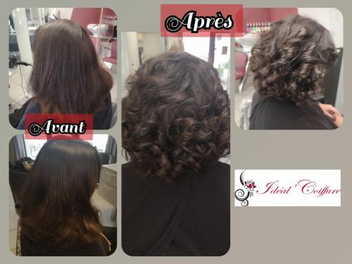 Châtain marron cendré pour foncer un peu ! Coiffage bouclé pour changer 🙂 #alteregoitaly #chatain #brillance #curlyhair