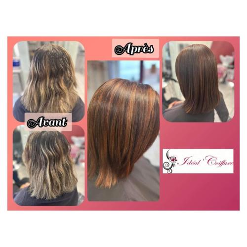 Avant / Après  Couleur cuivré en racine et allongé en mèches + mèches blond clair cuivré pour un apport de luminosité et brillance  #alteregoitaly #cuivrehair #meches #brillance #luminosité