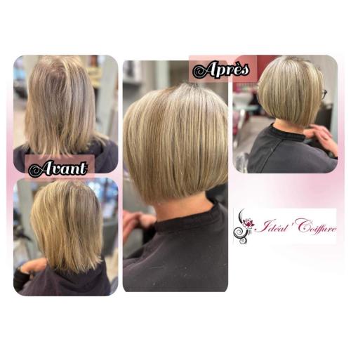 Avant/Après  Le carré plongeant revient beaucoup 😁 Mèches blondes alter égo  #alteregoitaly #meches #blonde #carreplongeant #transformation