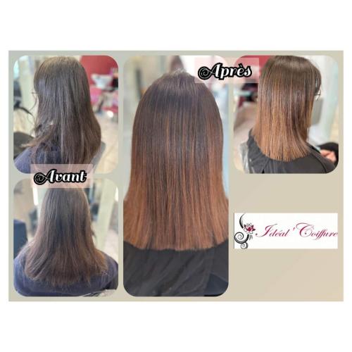 Avant/Après Ombré naturel avec patine cuivré doré #alteregoitaly #ombré #naturel #cuivré